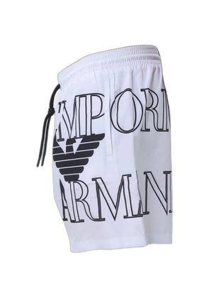 Emporio Armani logo-print swim shorts - White