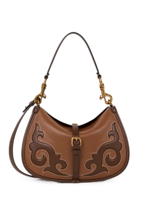 ETRO medium leather Pony bag with texan embroidery - Brown