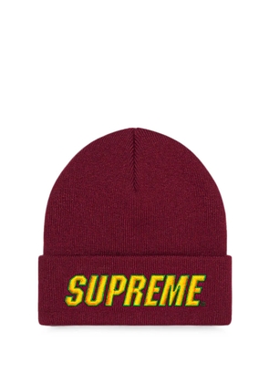 Supreme logo-embroidery beanie hat - Red