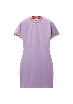 Versace jacquard stretch cotton-jersey mini dress - Purple