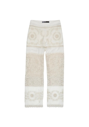 Bimba y Lola lace embroidered flared trousers - Neutrals