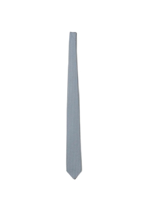 Ferragamo Gancini-print silk tie - Blue