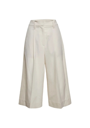 Brunello Cucinelli Vintage pleated cropped trousers - White