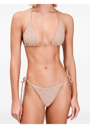 Devon Windsor Elis crochet-knit triangle bikini top - Neutrals