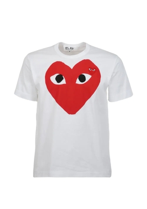 Comme Des Garçons Play heart-print logo-patch T-shirt - White