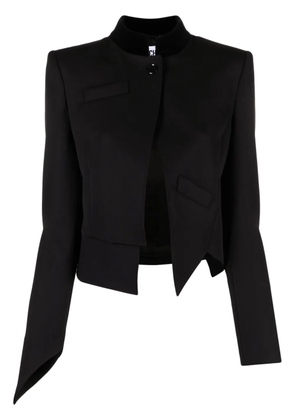 Moschino cropped asymmetric twill blazer - Black