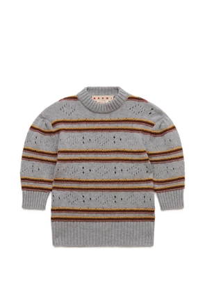 Marni grey cashmere jumper with openwork-knit