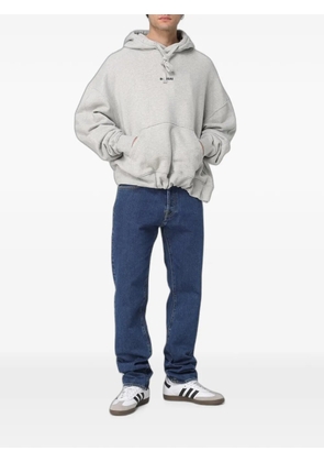 Bonsai logo-print pouch-pocket hoodie - Grey