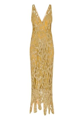 Moschino sequin-embellished sleeveless maxi dress - Gold