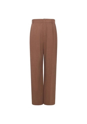 IMPOSSIBLE LOVE Inno logo-tag pleated trousers - Brown