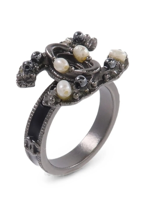 CHANEL Pre-Owned interlocking CC ring - Black