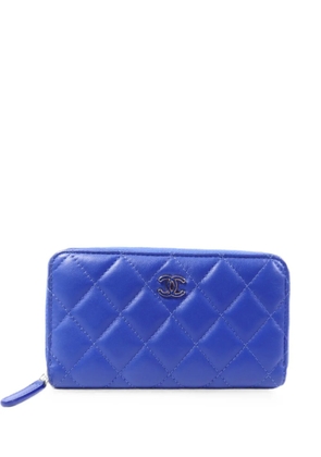 CHANEL Pre-Owned diamond-quilting CC logo wallet - Blue
