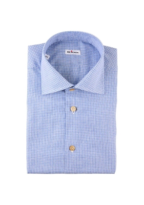 Kiton micro-check shirt - Blue