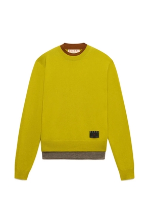 Marni yellow cashmere jumper with layered effect