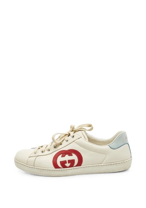 Gucci Pre-Owned Interlocking G lace-up sneakers - Neutrals