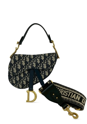 Christian Dior Pre-Owned 2010-2026 Mini Oblique Canvas Saddle Bag satchel - Blue