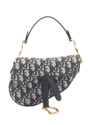 Christian Dior Pre-Owned 2010-2026 Mini Oblique Canvas Saddle Bag satchel - Blue