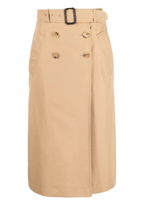 Moschino high-waisted belted midi skirt - Brown