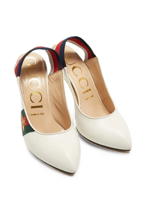 Gucci Pre-Owned Sylvie Web-detail pumps - White