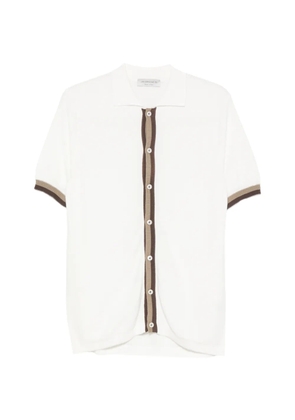 Jeordie's contrast-trim button-up shirt - White