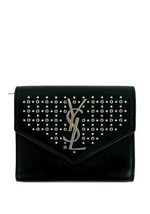 Saint Laurent Pre-Owned 20th Century Studded Leather Monogram Bifold Wallet small wallets - Black