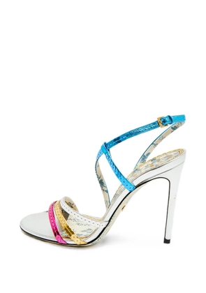 Gucci Pre-Owned sequin-embellished slingback heeled sandals - Silver