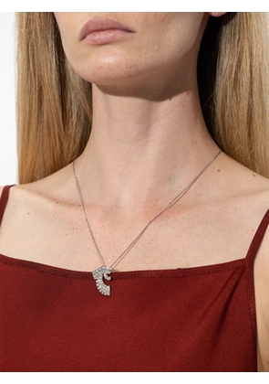 Ferragamo crystal-embellished Gancini necklace - Silver