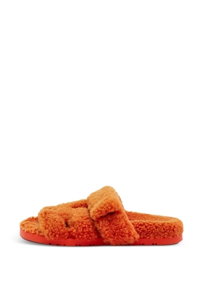 Hermès Pre-Owned Chypre shearling sandals - Orange