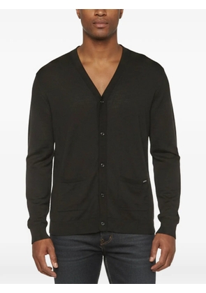 Gucci Pre-Owned logo-embroidered knit cardigan - Black