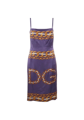 Dolce & Gabbana Pre-Owned chain-print sleeveless mini dress - Purple