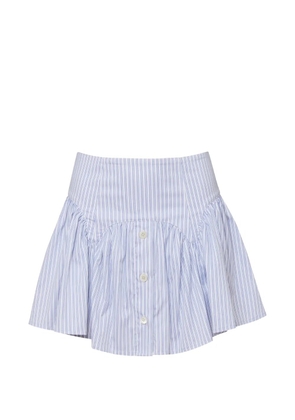 Fleur Du Mal Poplin Garter striped mini skirt - White
