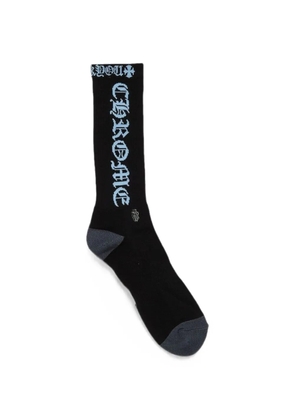 Chrome Hearts logo-intarsia ribbed-knit socks - Black