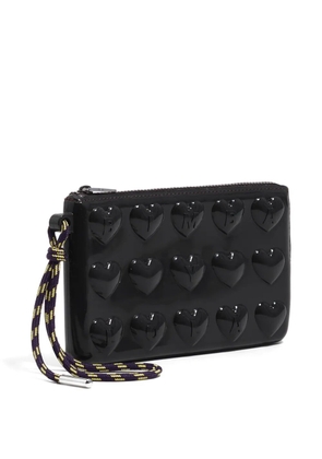 Bimba y Lola heart-embossed zip-around silicone phone case - Black