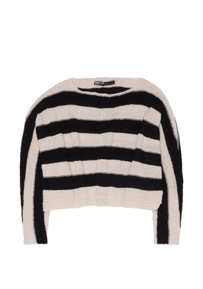 Bimba y Lola striped open-knit sweater - Neutrals