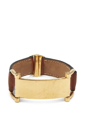 Celine Pre-Owned plaque leather bracelet - Gold