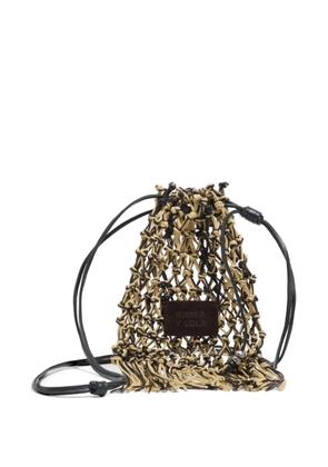 Bimba y Lola fringed knotted bucket bag - Neutrals