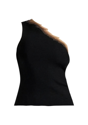 Grace Ling Flame one-shoulder top - Black