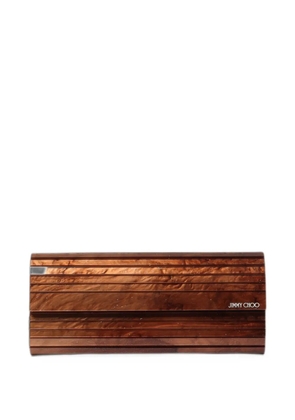 Jimmy Choo Sweetie marble-effect clutch bag - Brown