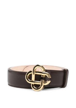 Casablanca logo-buckle leather belt - Brown