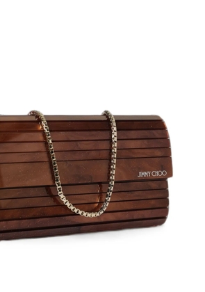 Jimmy Choo Sweetie marble-effect clutch bag - Brown