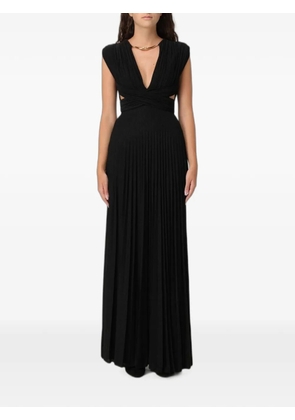 Elisabetta Franchi pleated cut-out maxi dress - Black
