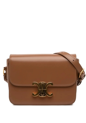 Celine Pre-Owned 2024 Teen Shiny Calfskin Triomphe crossbody bag - Brown