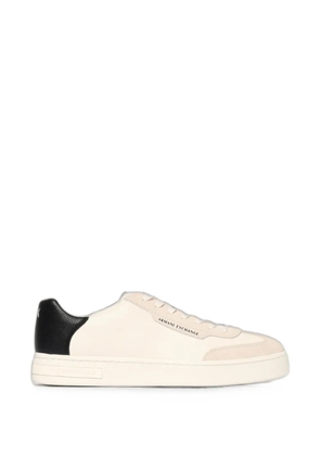Emporio Armani logo-print panelled sneakers - White