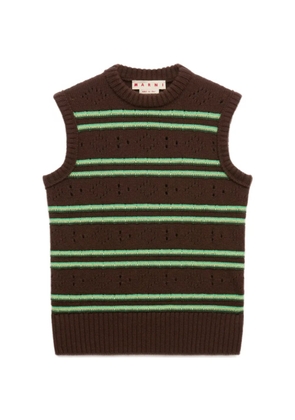 Marni brown cashmere vest with openwork knit