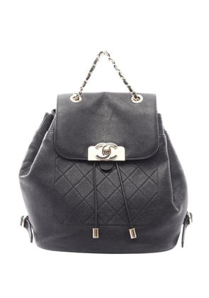 CHANEL Pre-Owned 2016-2017 CC Caviar Matelasse backpack - Black