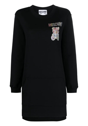 Moschino Teddy Bear-embellished sweatshirt dress - Black