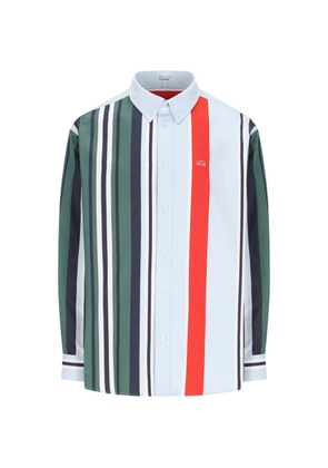 LOEWE Anagram-embroidered stripe-print shirt - Blue