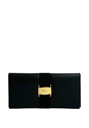 Ferragamo Pre-Owned 2010-2026 Embossed Leather Vara Wallet long wallets - Black