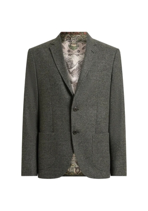 ETRO single-breasted knit jacket with chevron motif - Grey
