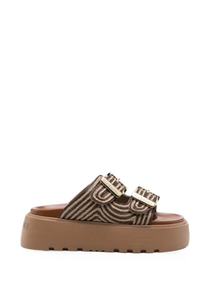 Casadei buckle-fastening platform sandals - Brown